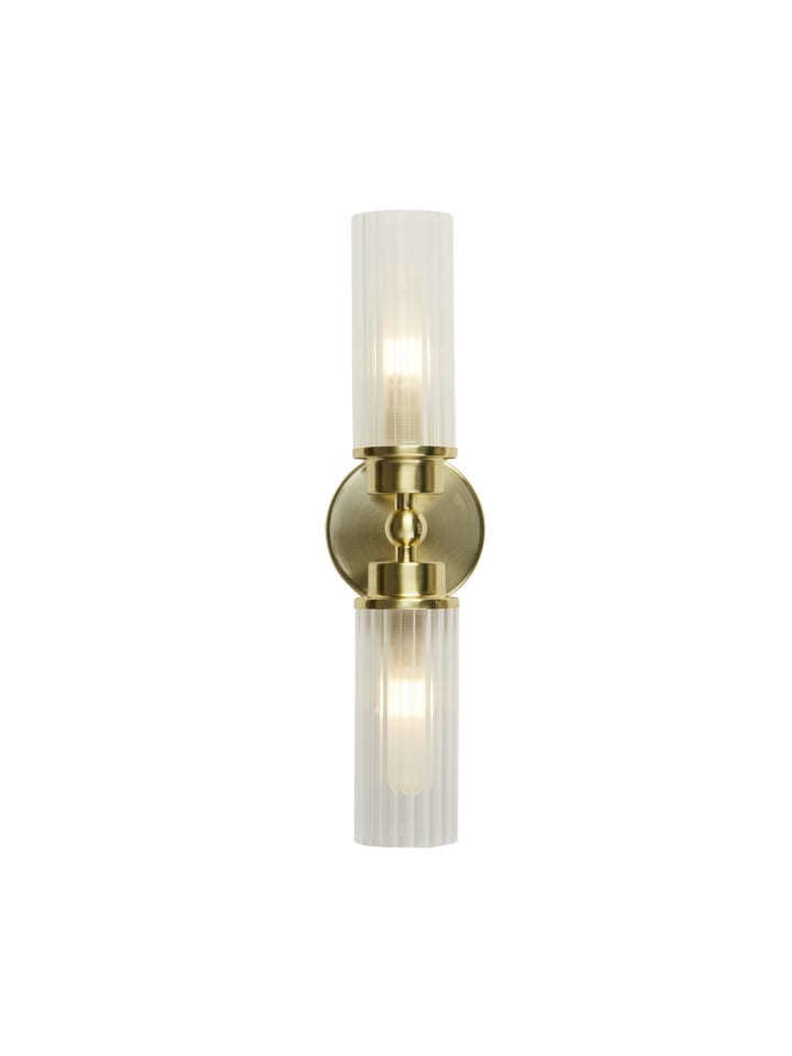 Wandlampe (B)14 x (H)37 cm in Messing Klar