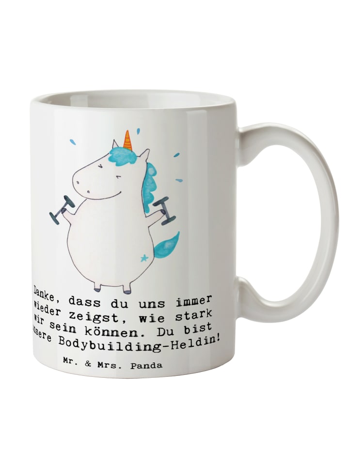 Tasse Bodybuilding Trainerin mit Spruch in Weiß