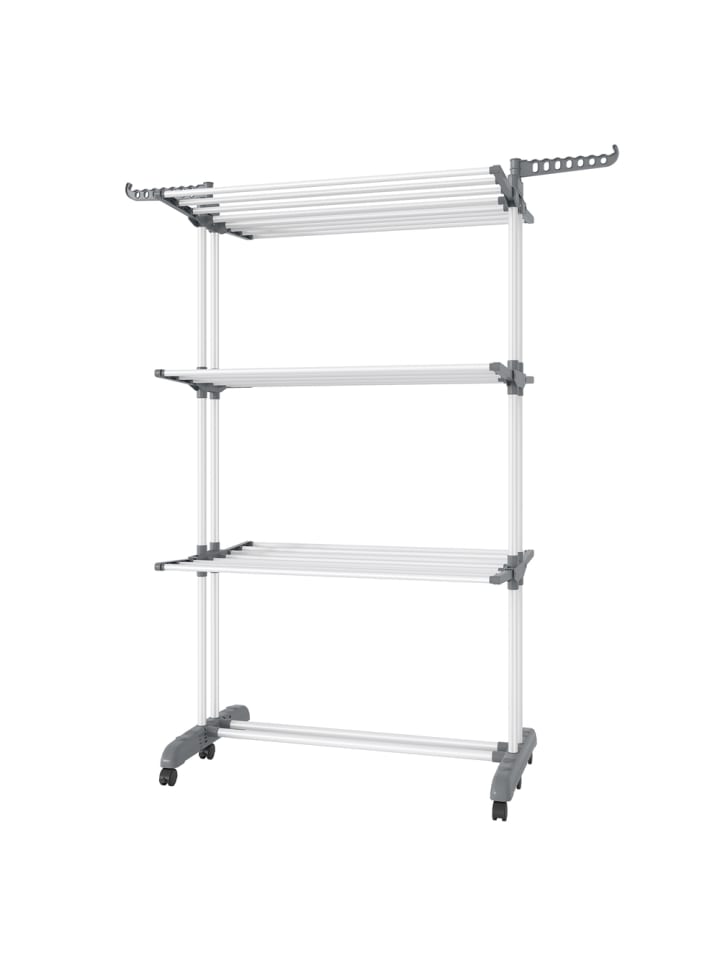 Wäscheständer Bunji in Weiß-Grau - (B)63.5 x (H)172.5 x (T)125.5 cm