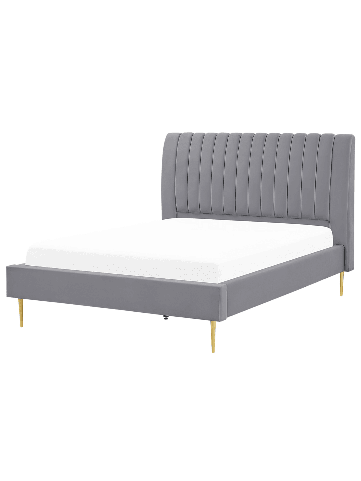 2-tlg Doppelbett MARVILLE in Grau/Gold