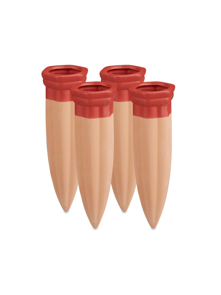4x Tonspitzen Bewässerung in Terracotta