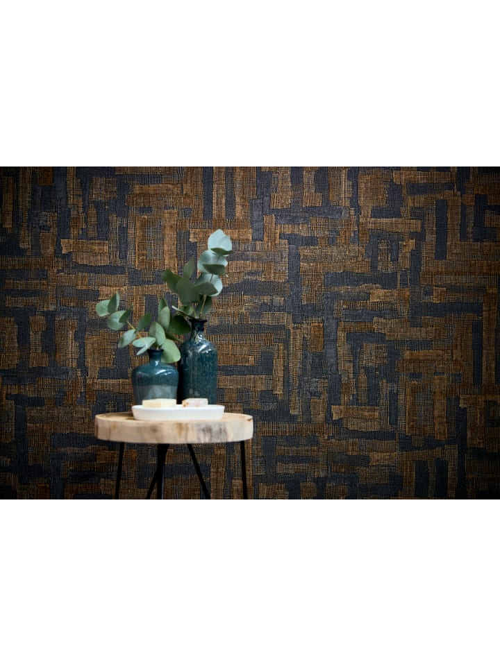 Tapete Modern Canvas in Gold-Graphit