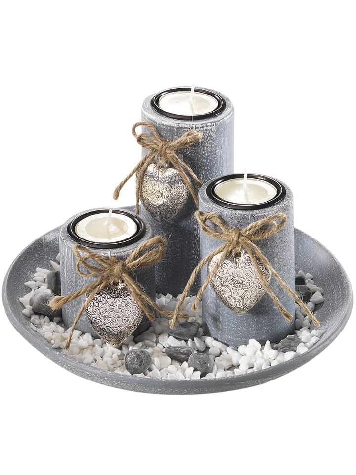 Kerzenhalter GREYCANDLE3 in Grau