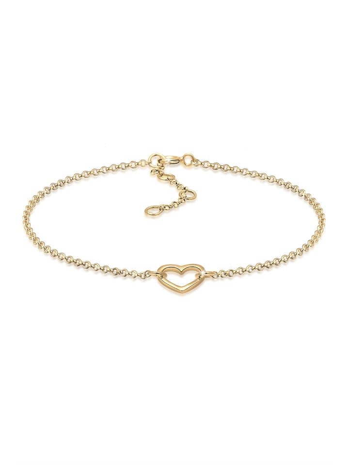 Armband 925 Sterling Silber Herz in Gold
