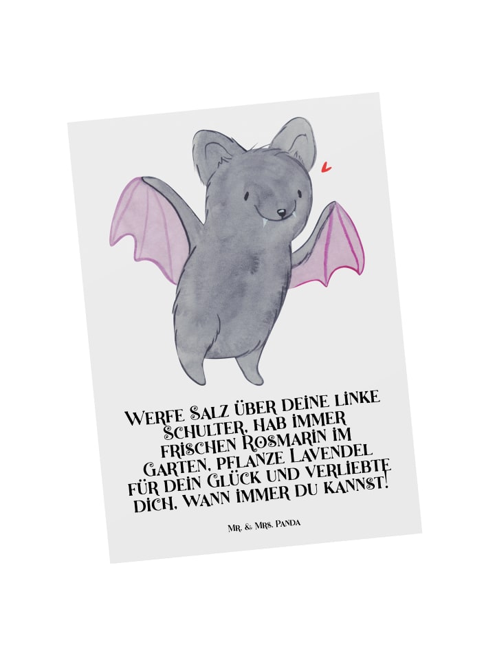 Postkarte Halloween Rituale mit Spruch in Weiß