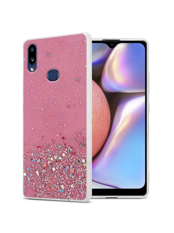 Hülle für Samsung Galaxy A10s / M01s Glitter in Rosa mit Glitter