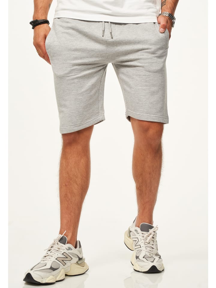 Sweatshorts - mit Gummibund Slim-Fit für Herren in Grey