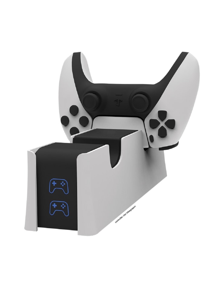 Ladestation Charger für 2 Controller kompatibel mit PS5 Controller in Weiß