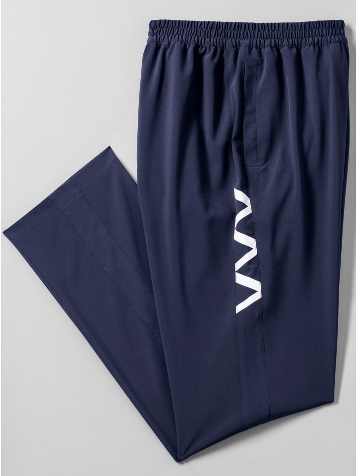Freizeithose in marine-weiß
