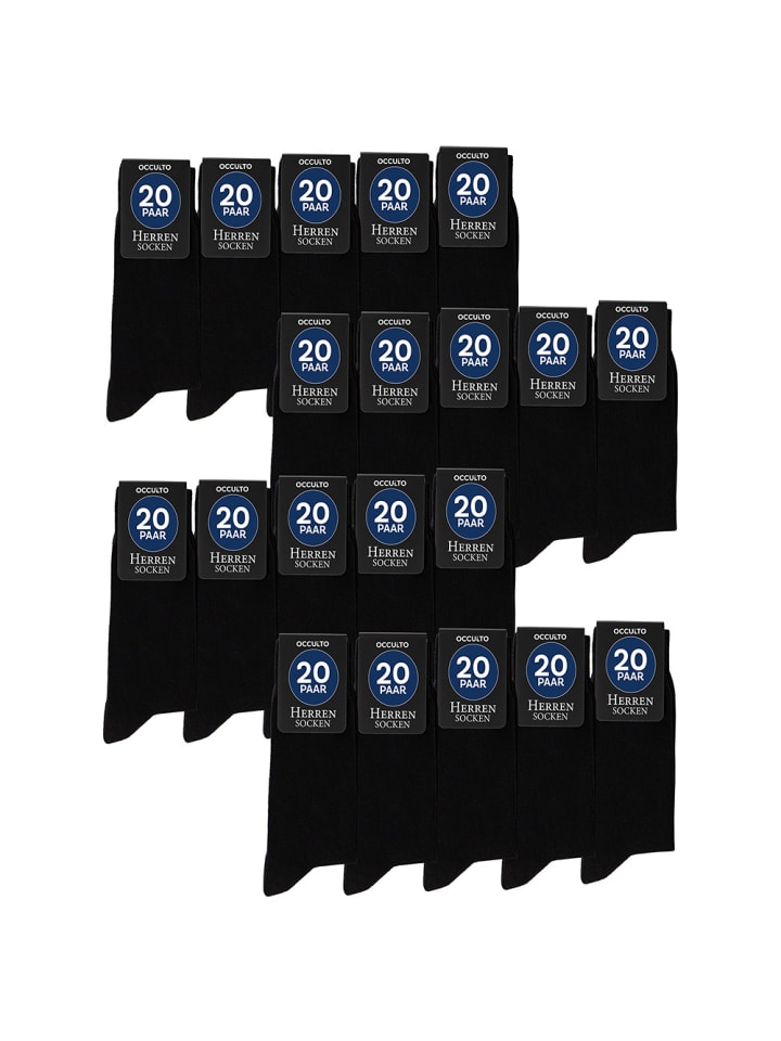 20er Pack Schwarze Socken Hermann in Schwarz