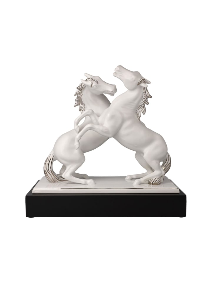 Dekofigur Pferde Artiste er Alegria Studio 8 Chevaux in Weiß-Silber 32 cm