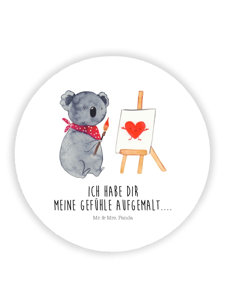 zettelhalter Koala Künstler mit Spruch in Weiß