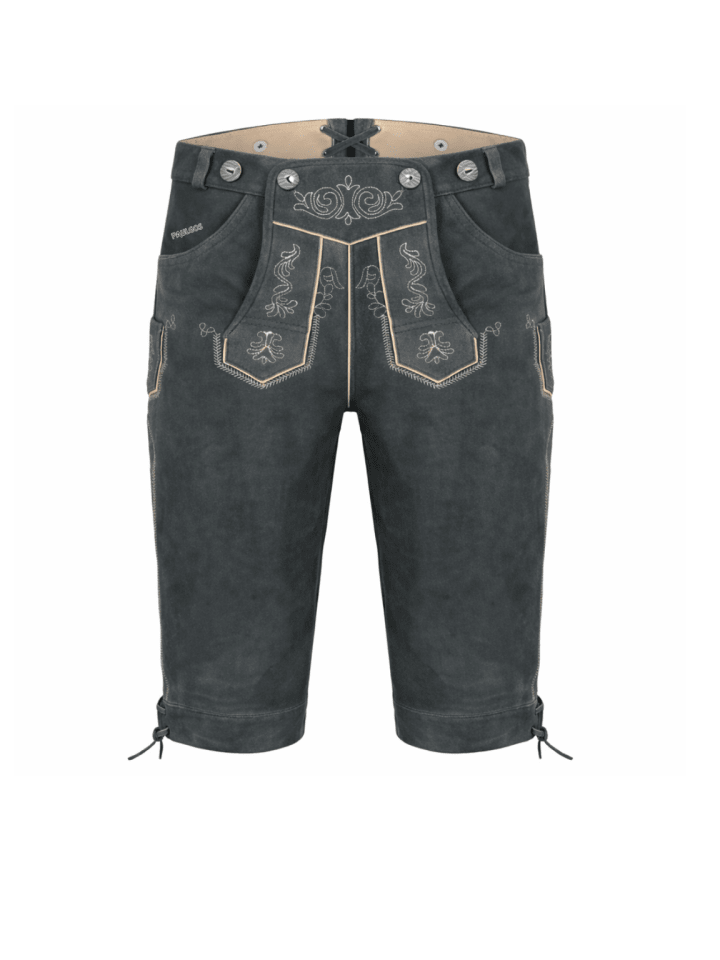 Lederhose Kniebund Echtleder Übergröße in Grau