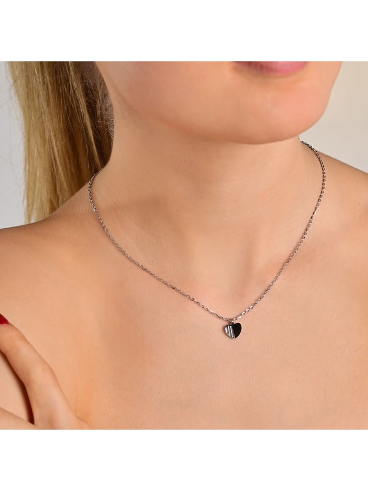 Damen Halskette mit Anhänger – aus Edelstahl in silber