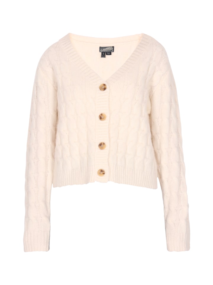 Damen Cardigan in Wollweiss Melange