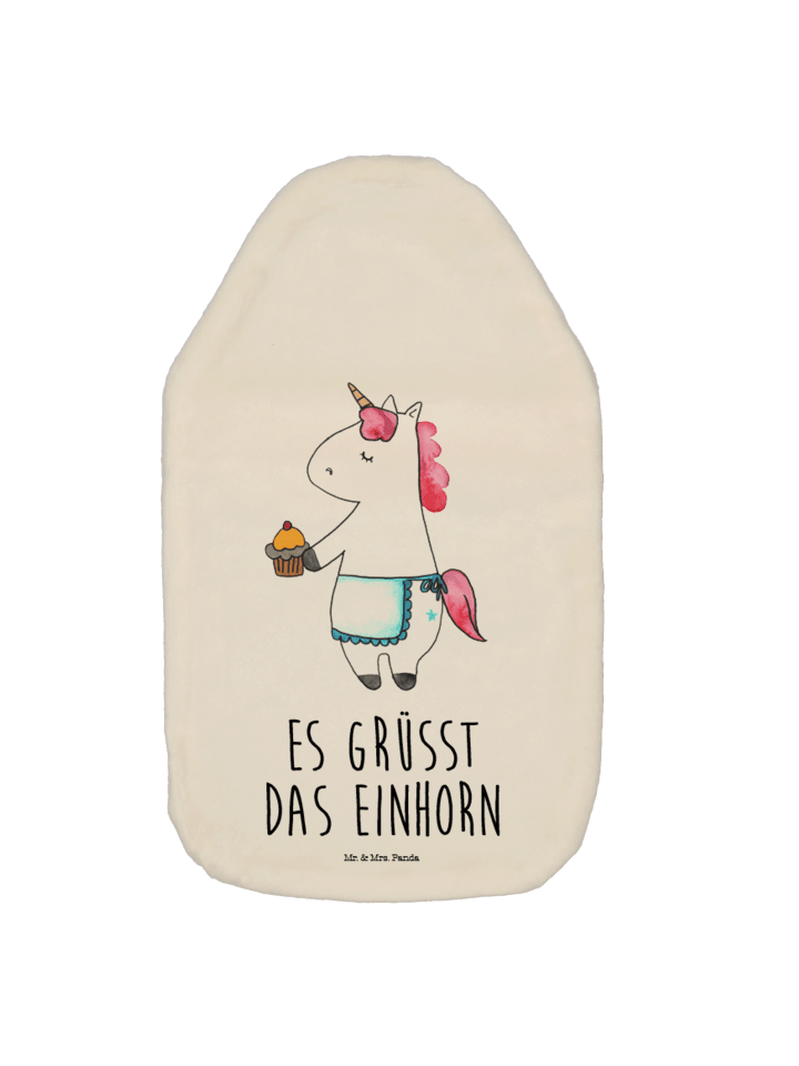 Wärmflasche Einhorn Muffin mit Spruch in Weiß