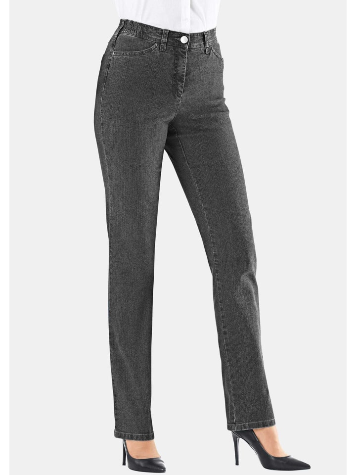 Kurzgröße: Denimhose mit Stretchkomfort in anthrazit