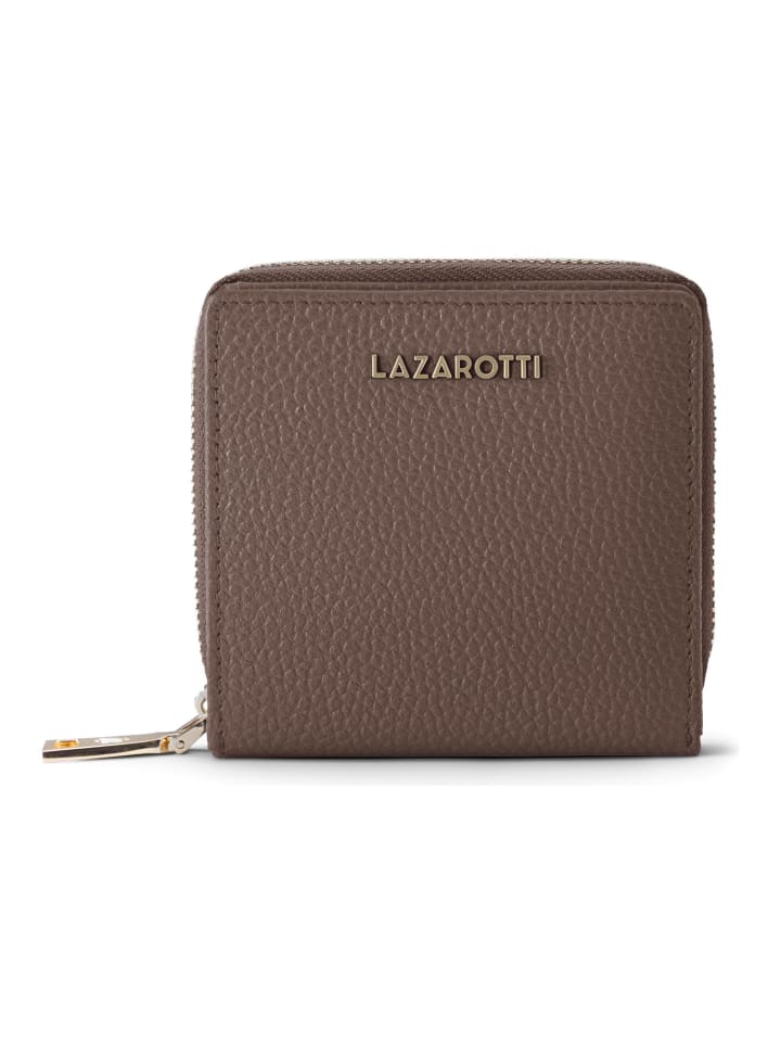 Bologna Leather Medium Zip-Around Geldbörse Leder 10 cm taupe