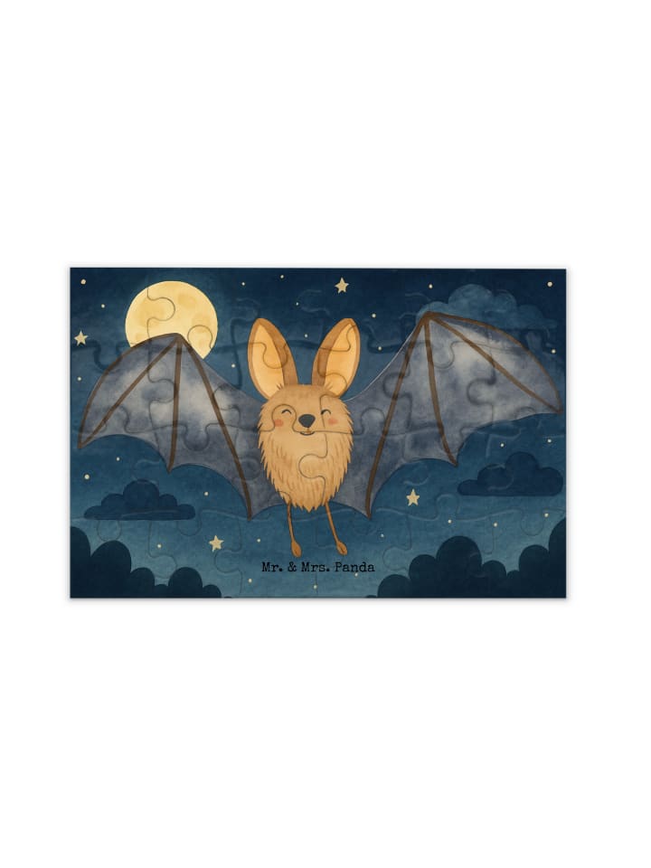 Puzzle Fledermaus Flügel Design ohne Spruch in Weiß