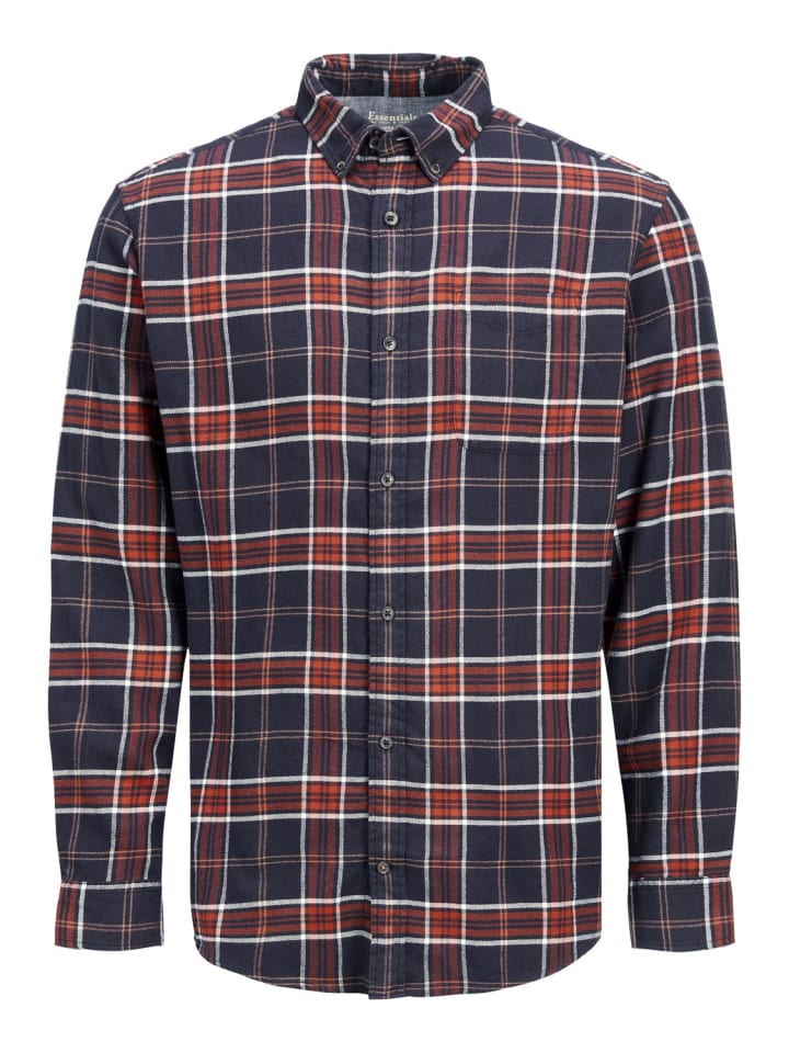 Kariertes Flanell Hemd Freizeit Shirt JJECLASSIC in Rot-Blau