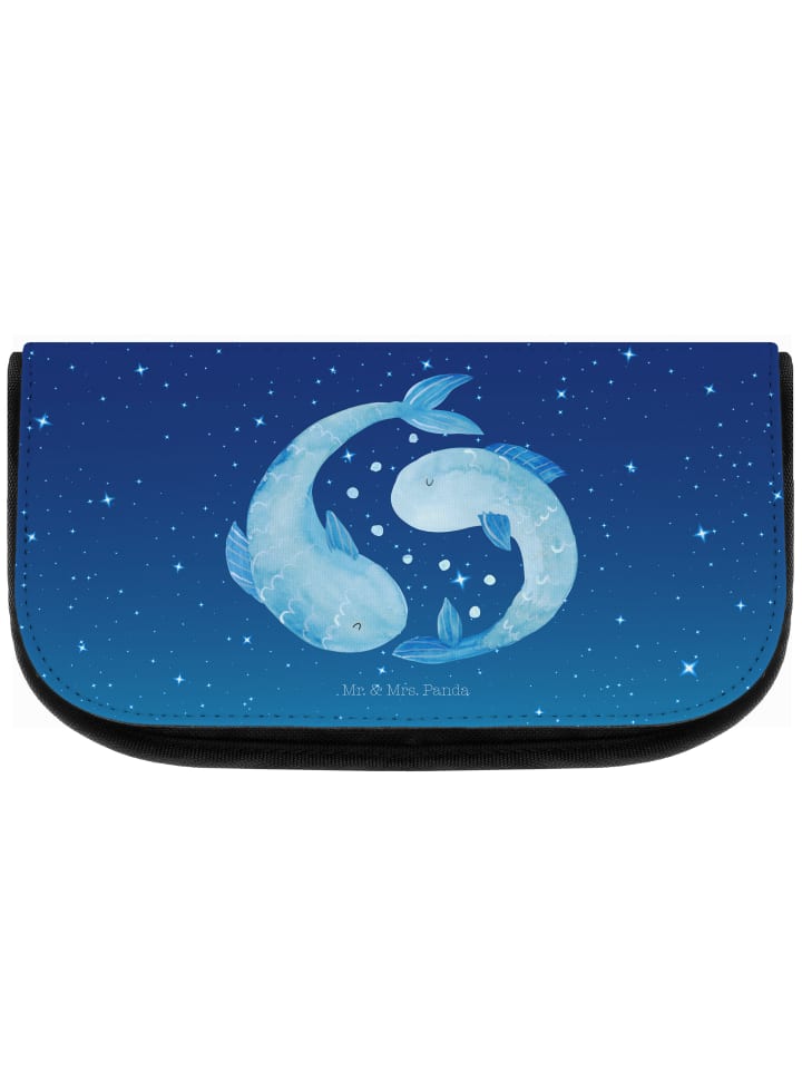 Make-Up Bag Sternzeichen Fische ohne Spruch in Sternenhimmel Blau