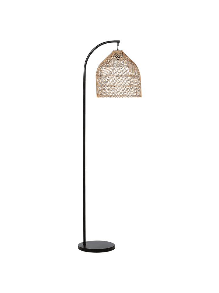 Stehleuchte BERNICA in Braun/Schwarz - (W) 36 x (H) 165 x (L) 36 cm