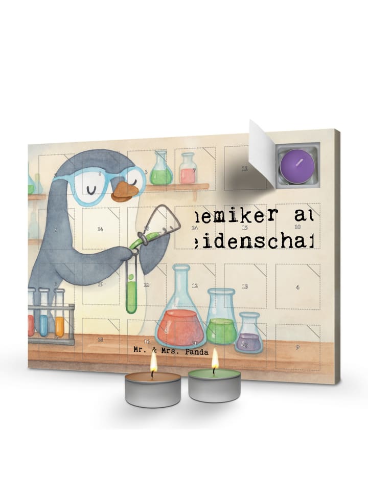 Adventskalender mit Kerzen Chemiker Leidenschaf... in Weiß