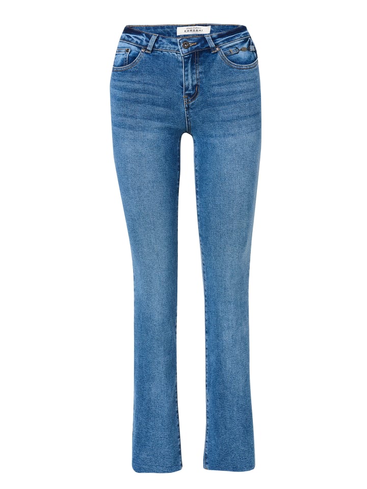 Reguläre Doppel-Push-up-Jeans für Damen in blau