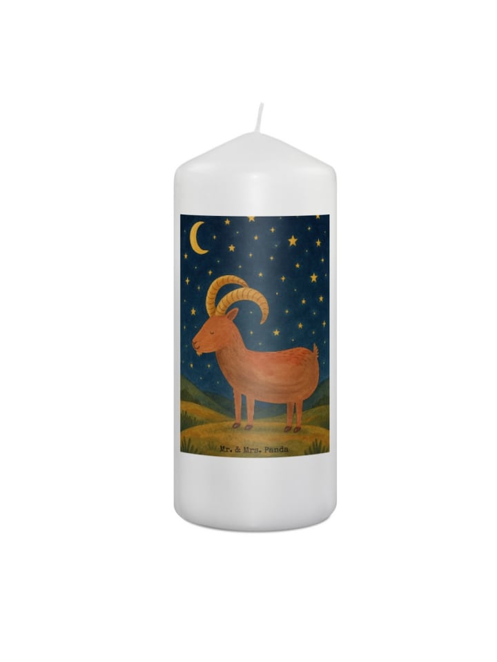 Kerze Sternzeichen Steinbock Design ohne Spruch in Weiß