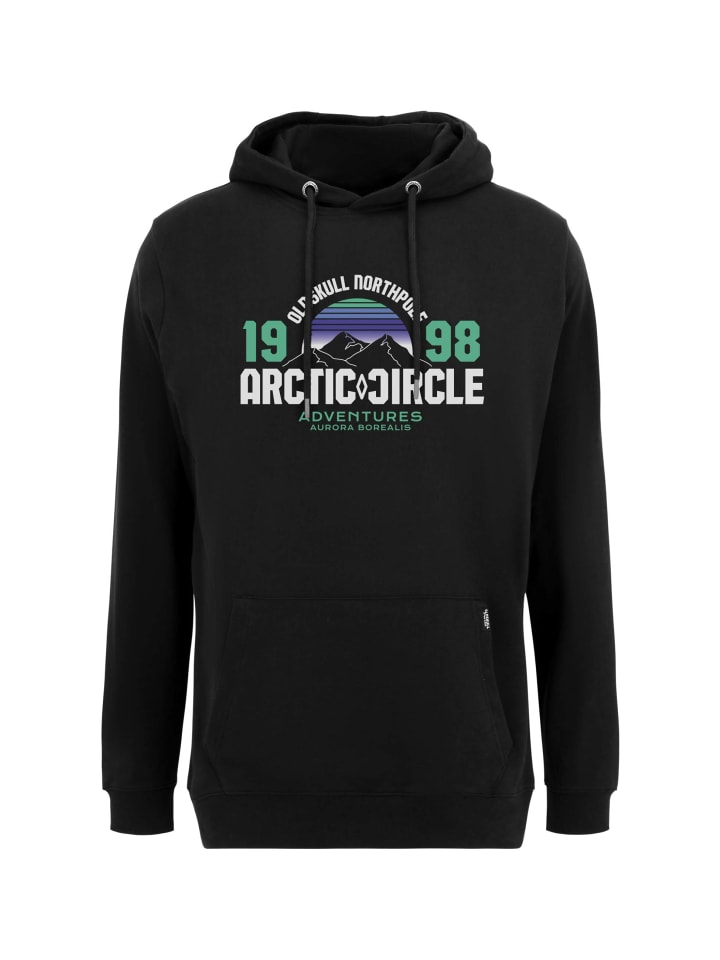 Hoodie Wrldvibe Aurora Mountain Quest Graphic in Black