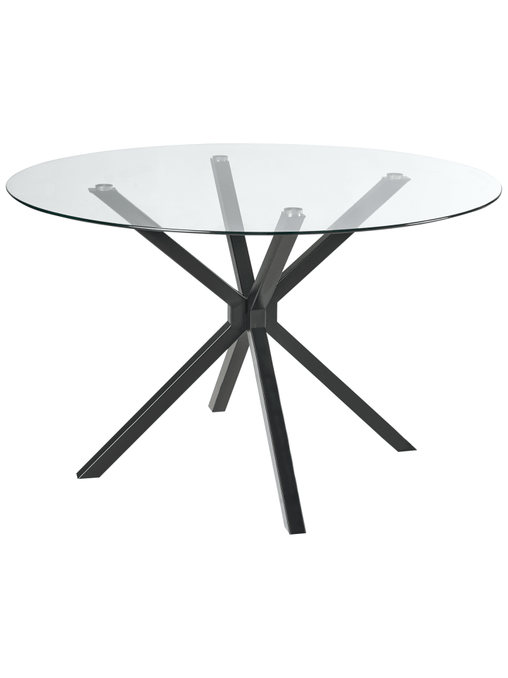 Esszimmertisch MESTON in Schwarz/Transparent - (W) 120 x (H) 75 x (L) 120 cm