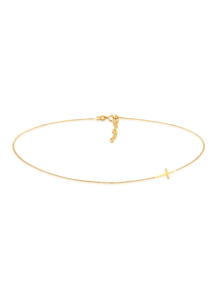 Halskette 925 Sterling Silber Kreuz in Gold