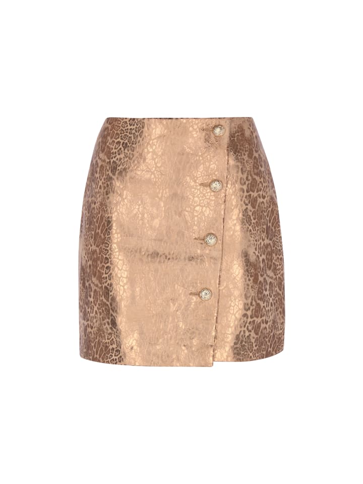Women Skirt in copper leopard