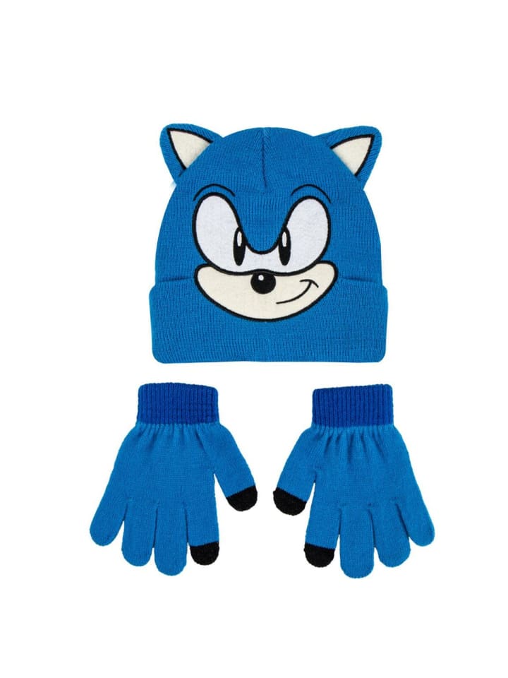 Sonic 2er Set Kinder Winter Accessoire set mit Handschuh in Mehrfarbig