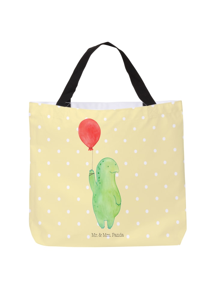 Büchertasche Schildkröte Luftballon ohne Spruch in Gelb Pastell