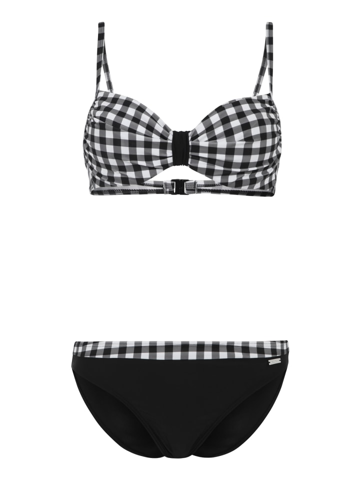 Bügel-Bikini in schwarz-weiß