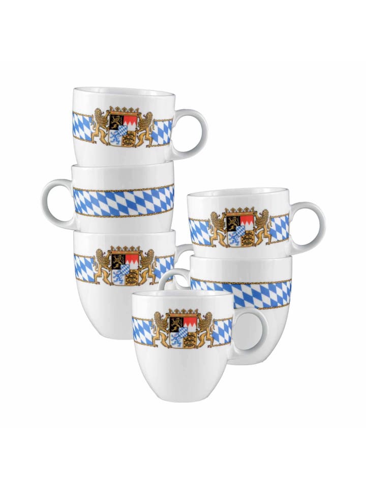 6er Set Becher Compact Bayern in Bunt 0,5 l