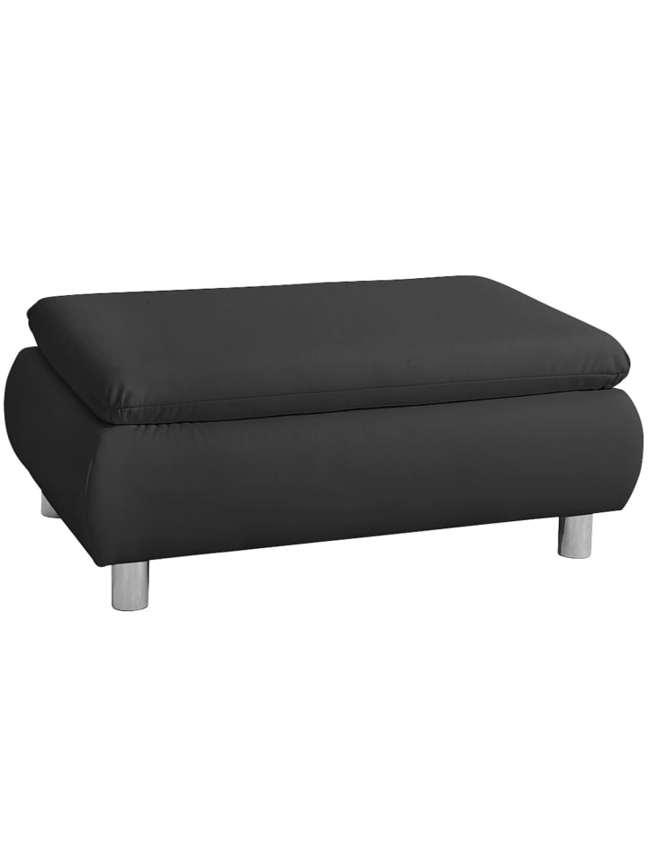 HOCKER Kaye Bezug Kunstleder Metallfuß verchromt / schwarz