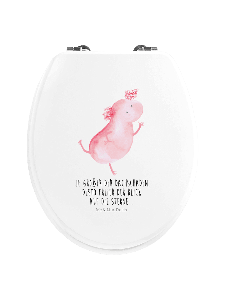 WC Brille Axolotl Tanzen mit Spruch in Weiß