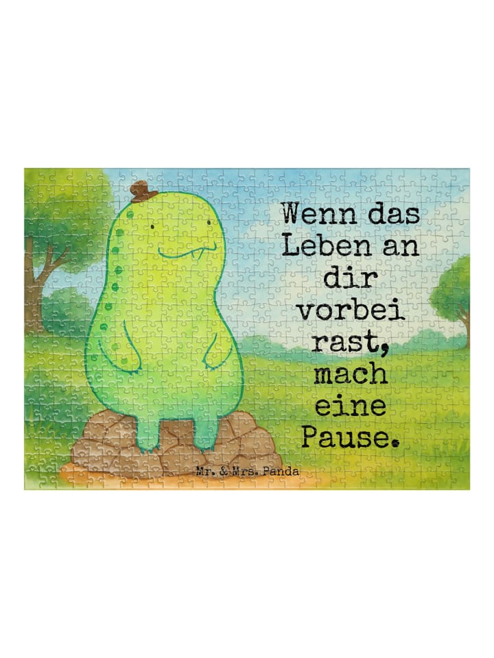 Puzzle Schildkröte Pause Design mit Spruch in Weiß