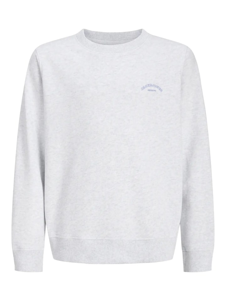 Sweatshirt JJCOLLEGE LOGO SWEAT CREW JNR in white melange