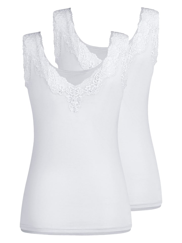 2er Pack Damen Achselhemd in weiss