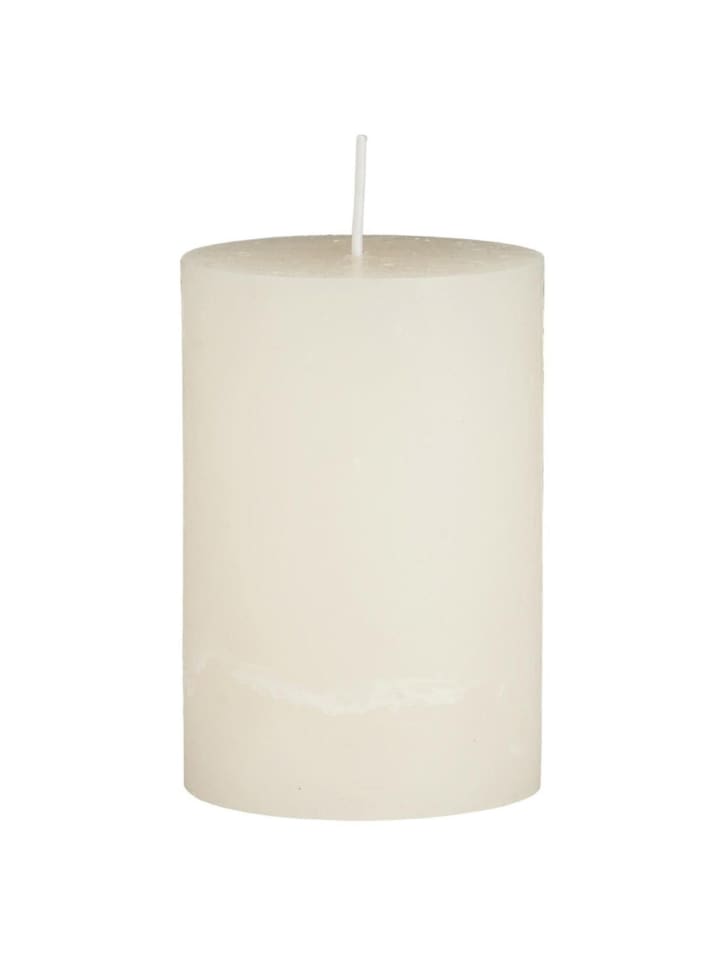 Rustikale Kerze Stumpenkerze Ø 6,8 cm in creme