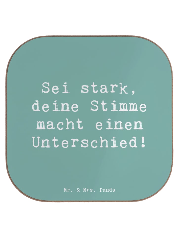 gläseruntersetzer Spruch Deine Stimme zählt mit... in Meeresbrise
