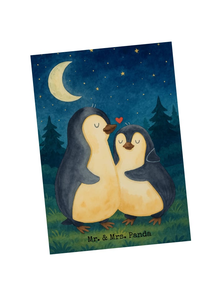 Grußkarte Pinguine Einschlafen Design ohne Spruch in Weiß