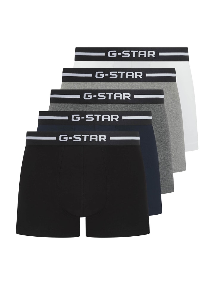 Boxershort 5er Pack in Weiß/Grau/Schwarz