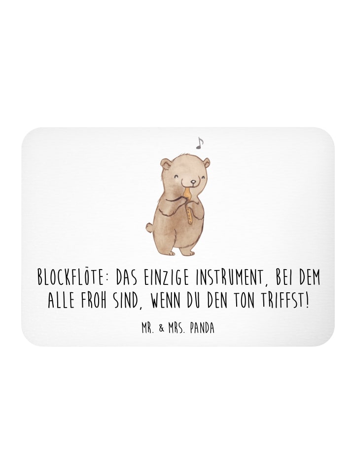 Magnet Blockflöte Freude mit Spruch in Weiß