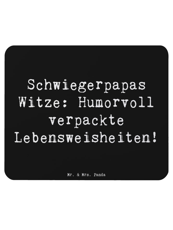Mauspad Schwiegerpapa Witze mit Spruch in Schwarz