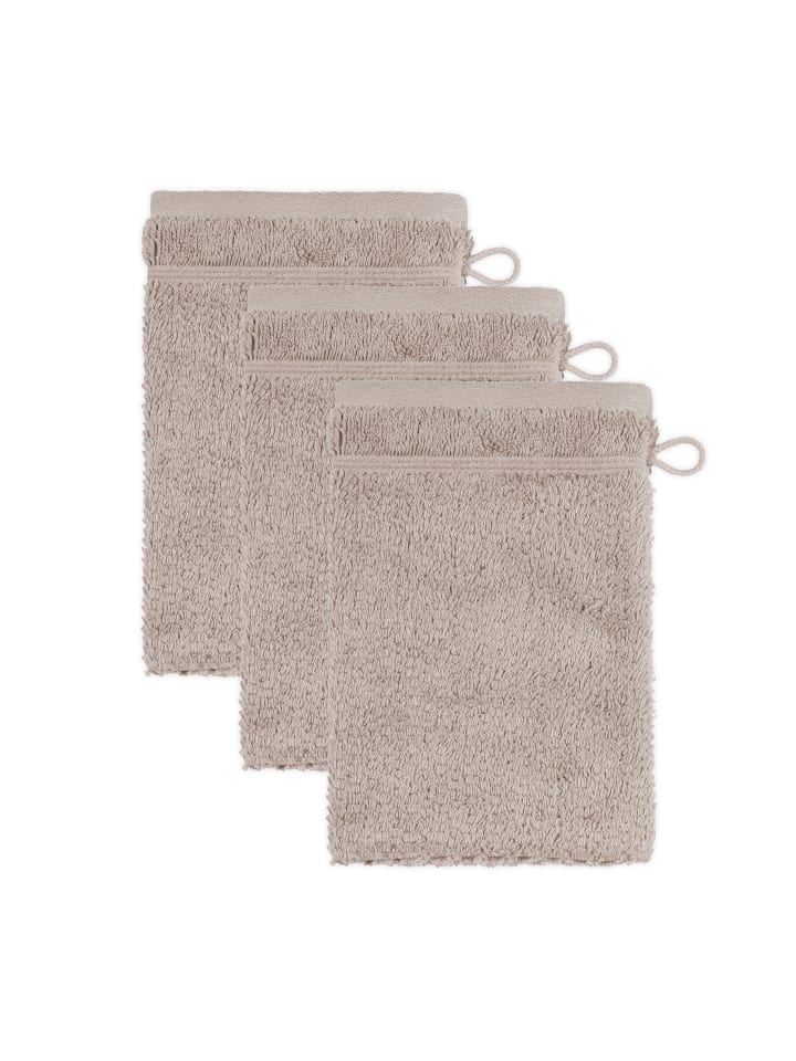 Waschhandschuh Pearl 3er Pack in cashmere