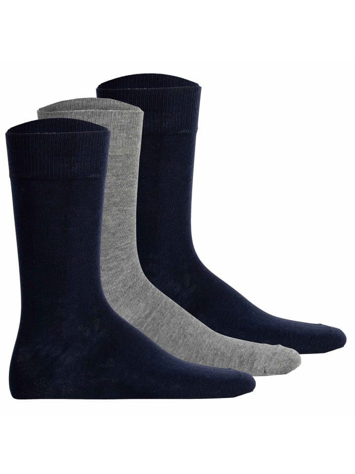 Socken 3er Pack in Dunkelblau/Grau